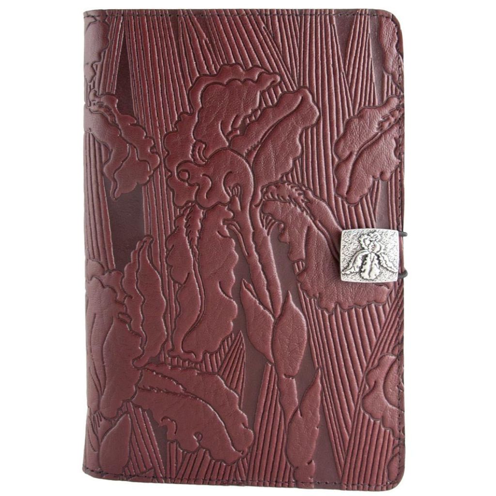 Oberon Design Leather iPad Mini Cover, Case, Iris, Wine