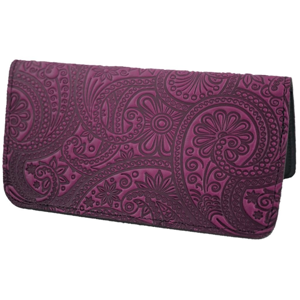 Checkbook Cover, Paisley in Teal