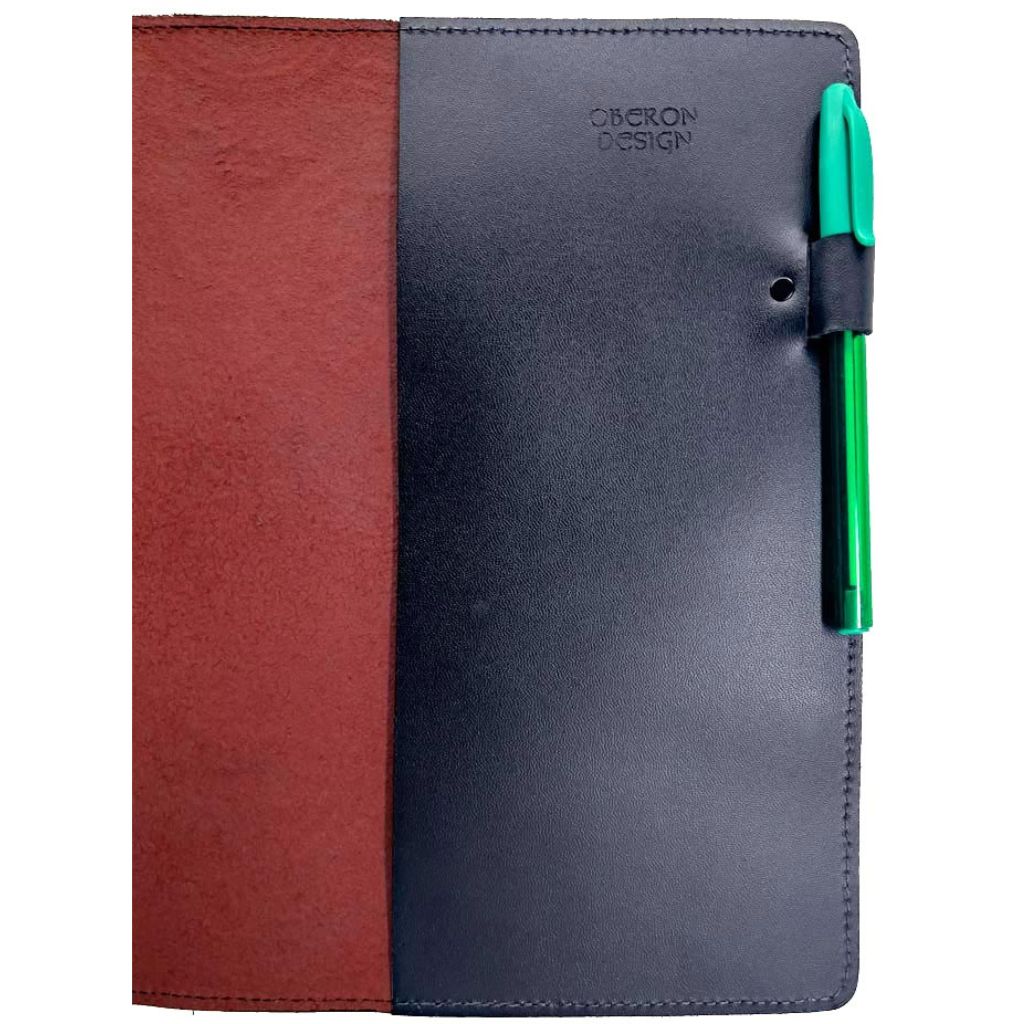 Leather Composition Notebook Cover, Wild Rose, Red