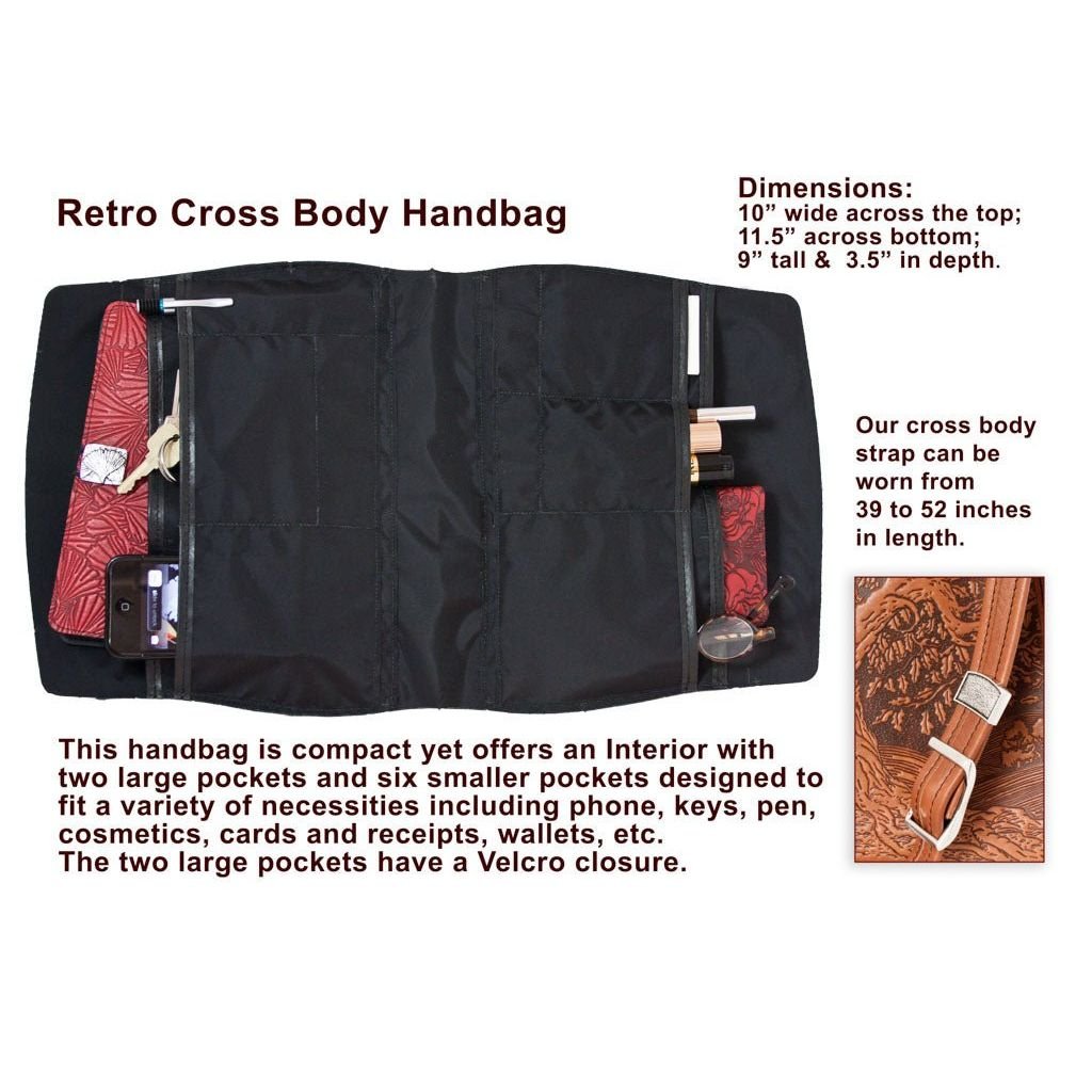Leather Handbag, Tree of Life Retro Crossbody