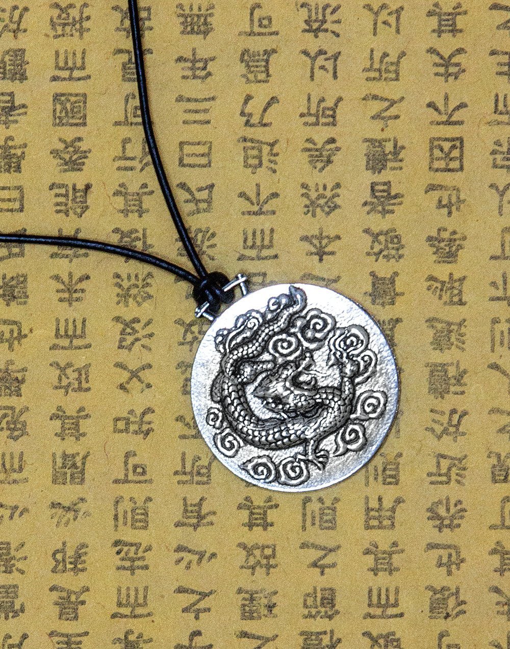 Oberon Design Sky Dragon Hand-Cast Britannia Metal Necklace