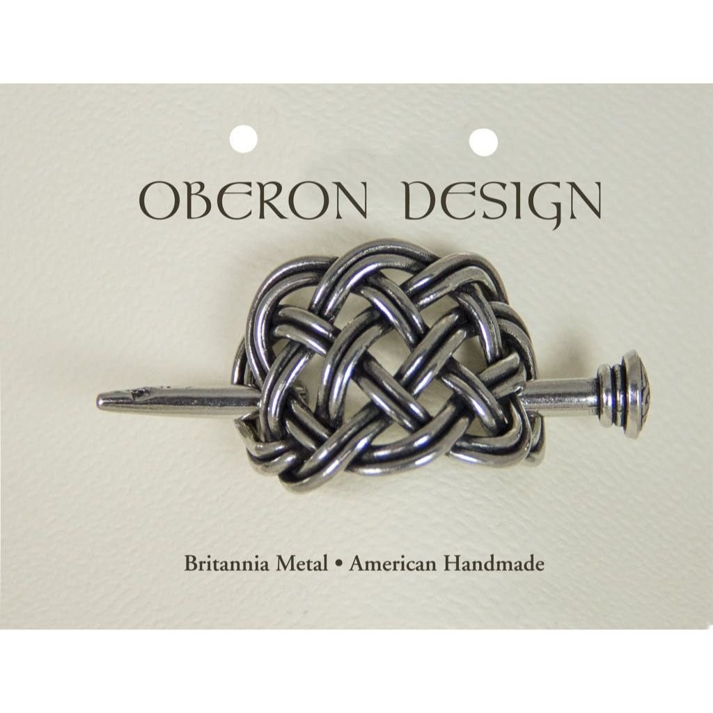 Oberon Design Hand-Cast Metal Hair Stick, Hair Slide, Small Basket, Card