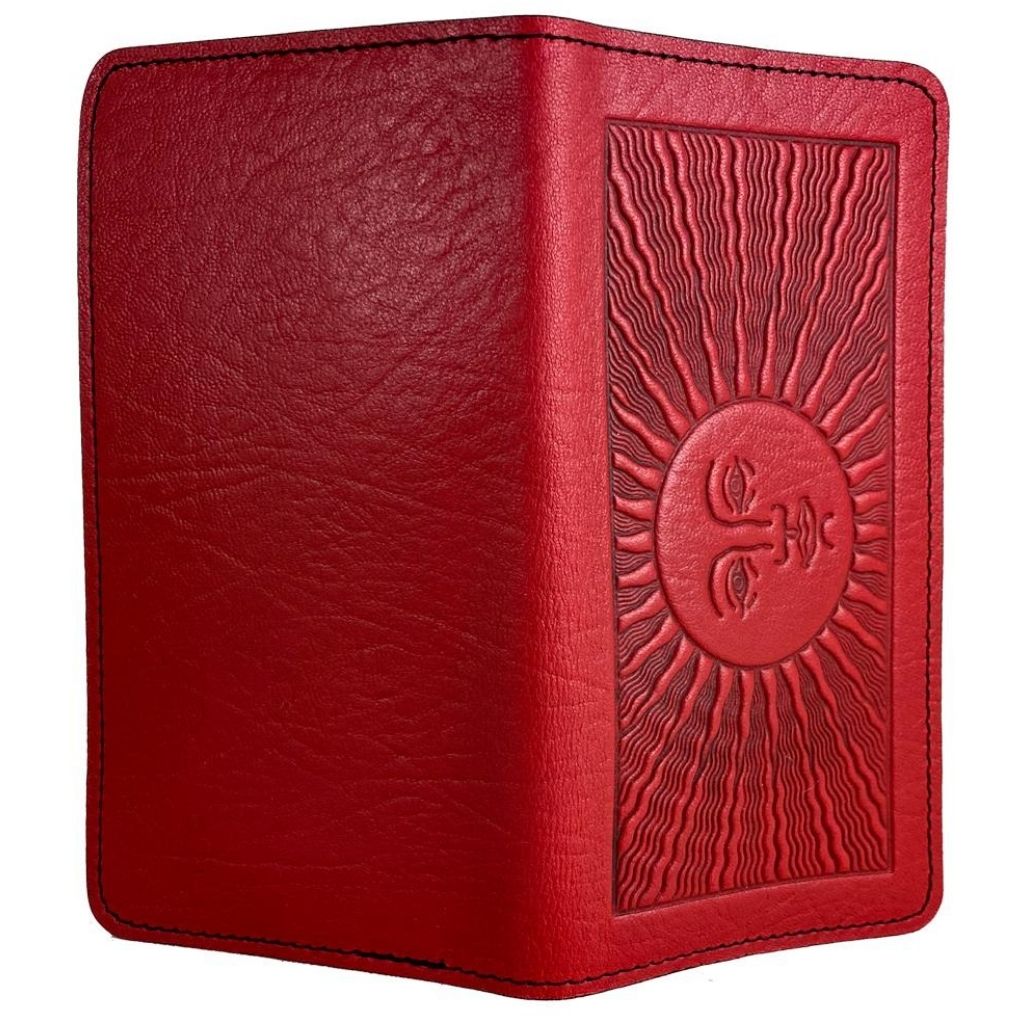 Checkbook Cover Sun, Red - Open