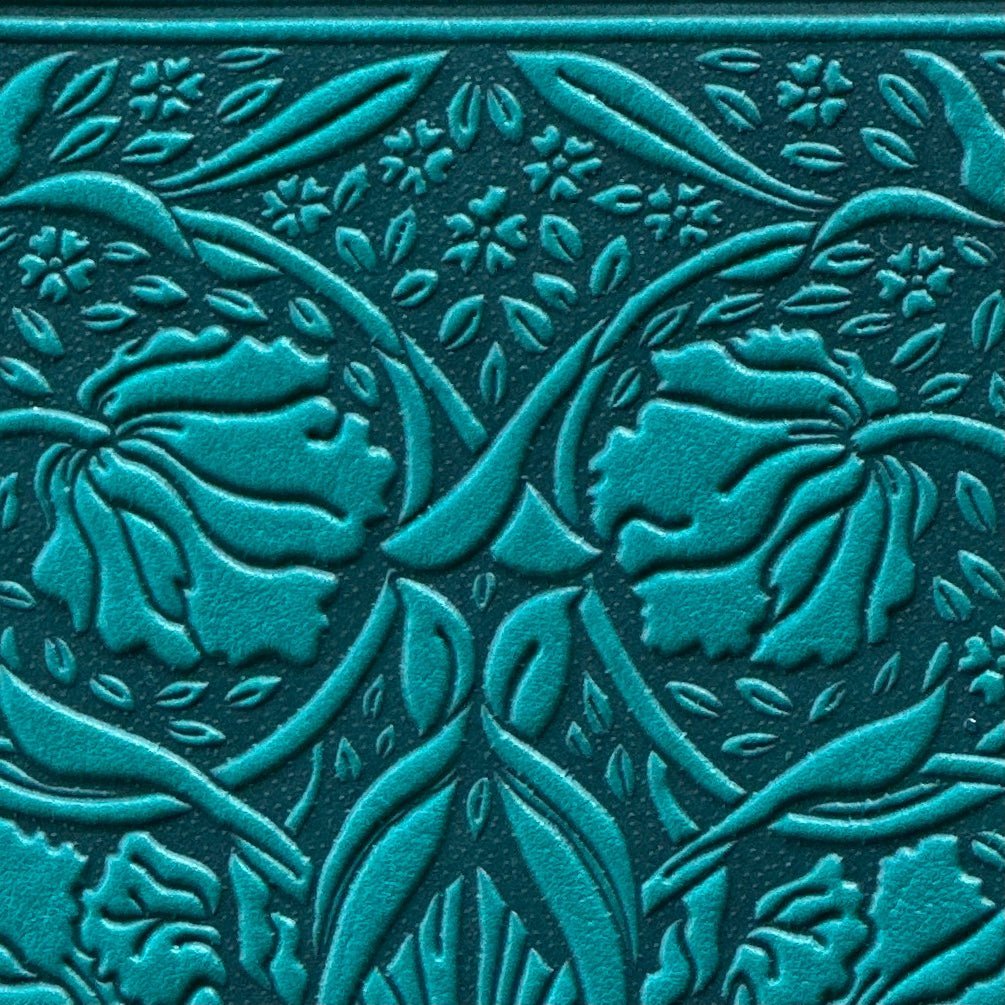 Leather Refillable Journal Notebook, William Morris Tulips