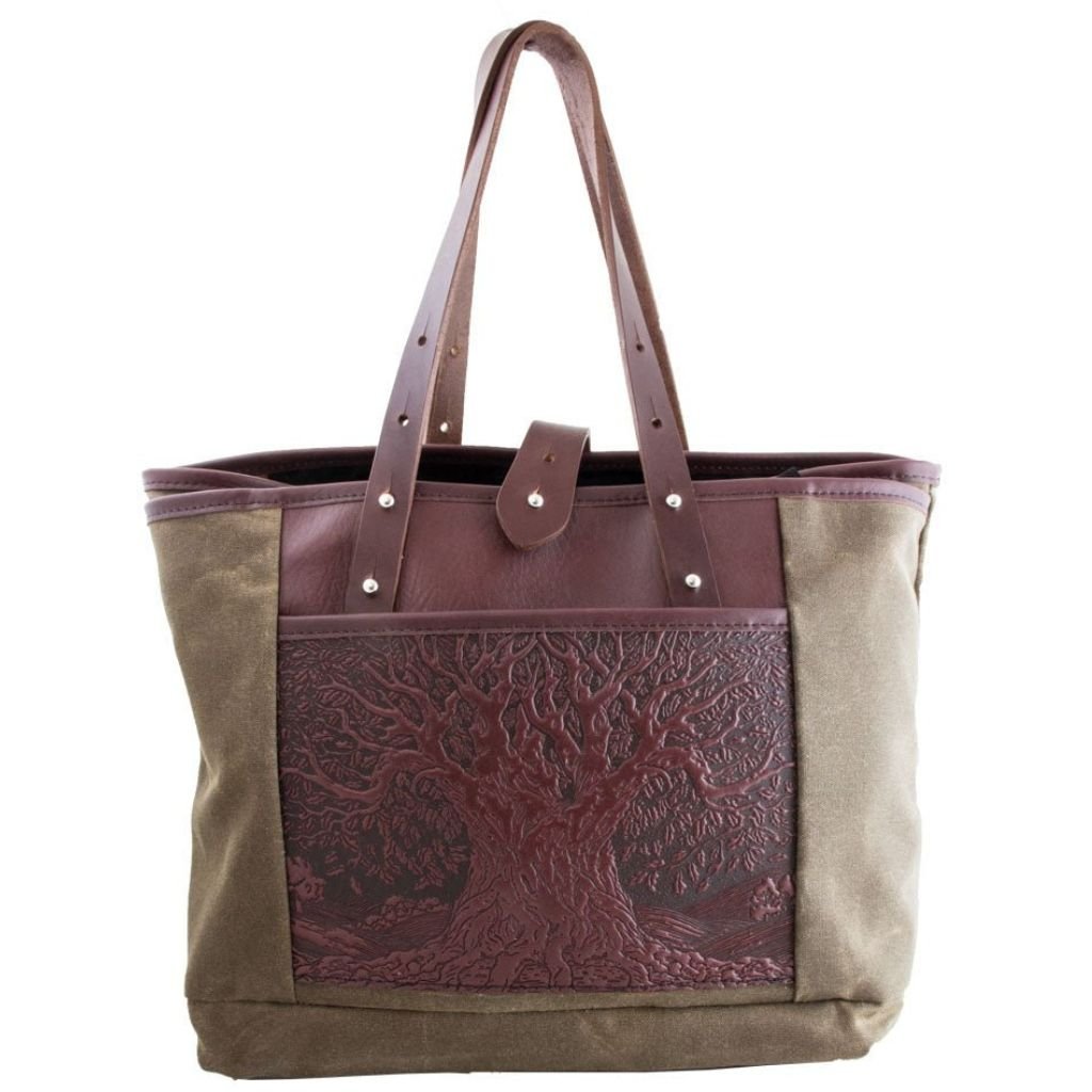 Everyday Tote, Tree of Life in Tan & Wine