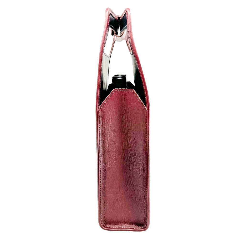 Oberon Design Wine Bottle Carrier Bag, Grapevine , Wine, Side