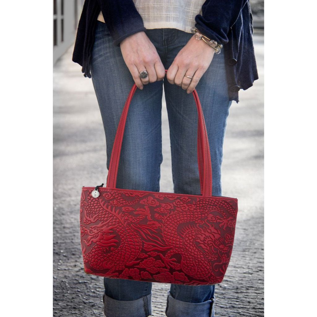 Oberon Design Leather Women&#39;s Handbag, Cloud Dragon Streamline, Model