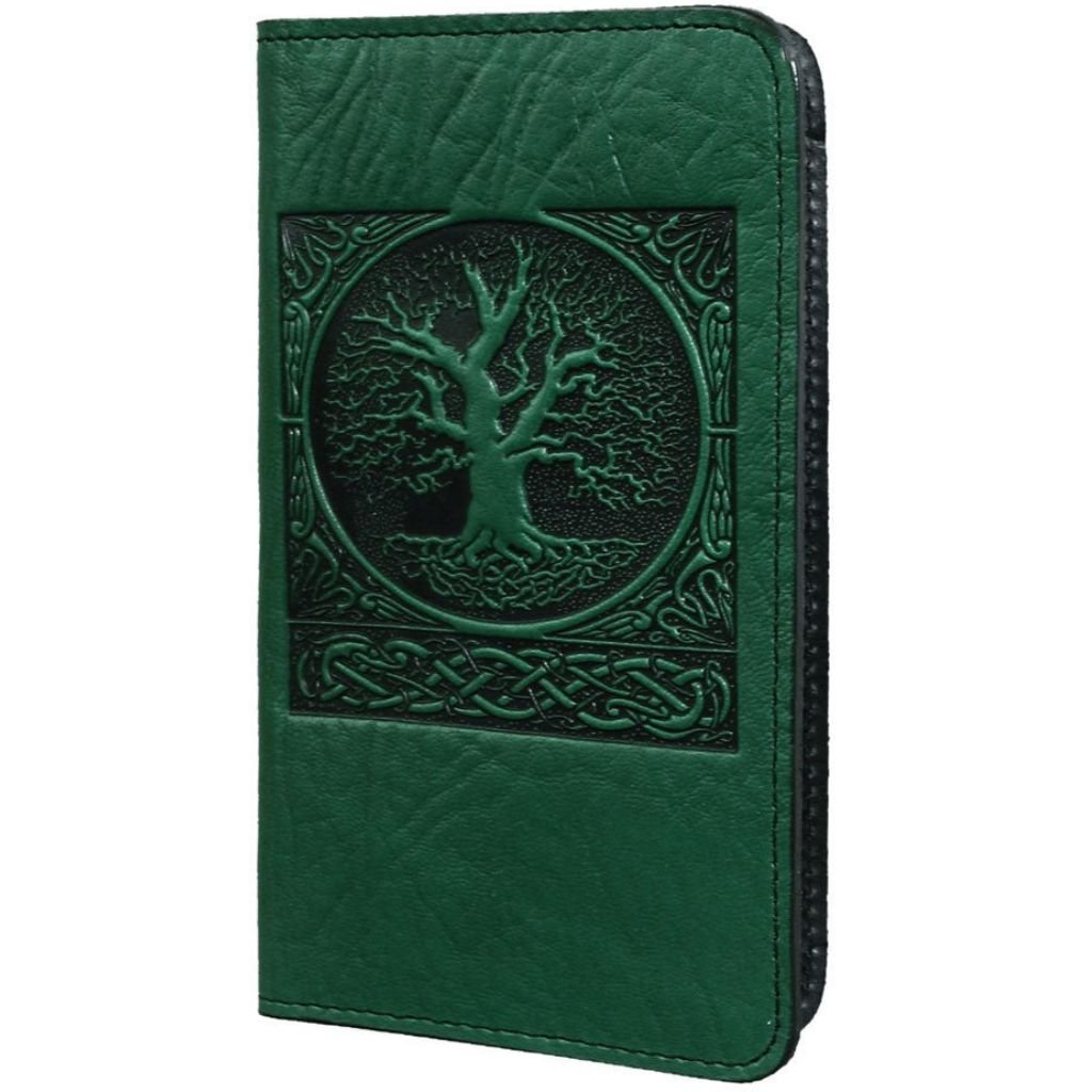 Genuine Soft Leather Checkbook Cover – Hand Crafted In India, Green, Folding Credit Card Slots By Leatherboss