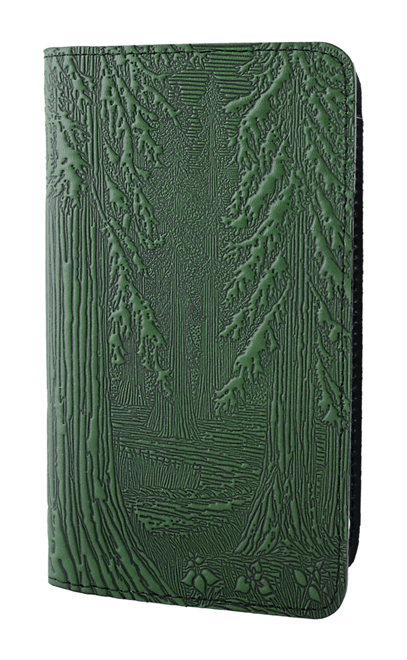 Oberon Design Small Leather Smartphone Wallet, Forest in Fern