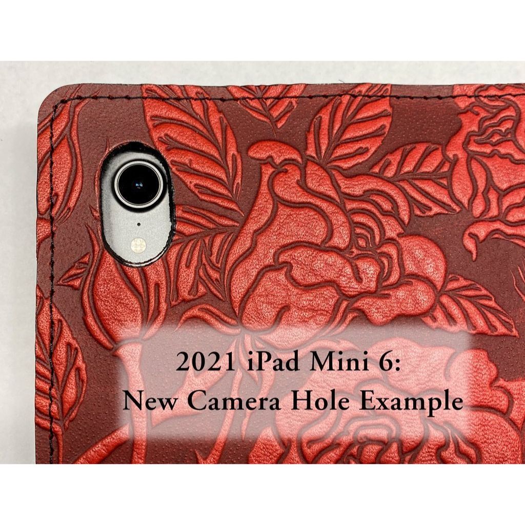 HAPPY EXTRA, Leather iPad Mini 6 Cover, Ginkgo in Red