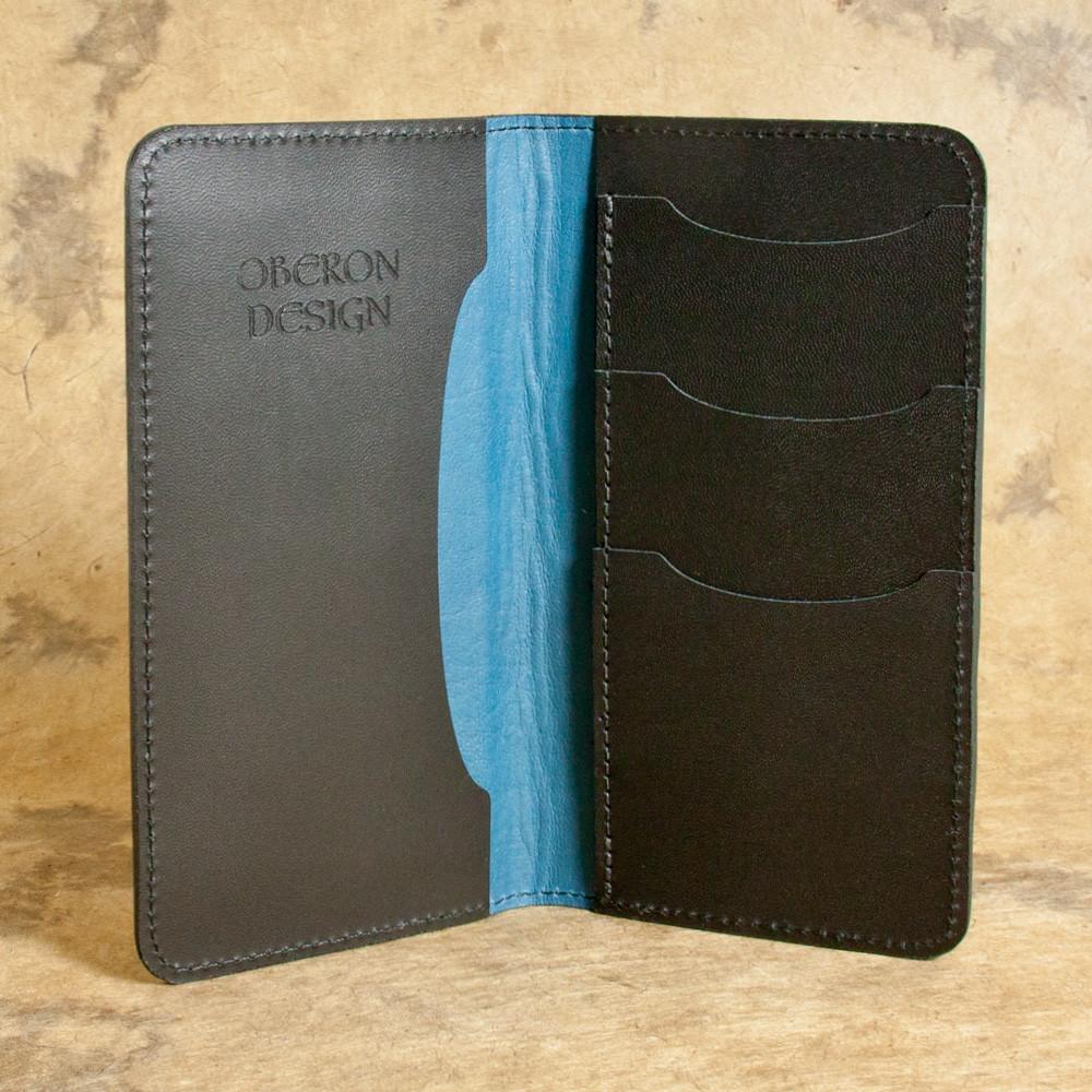 Oberon Design Small Leather Smartphone Wallet, Interior