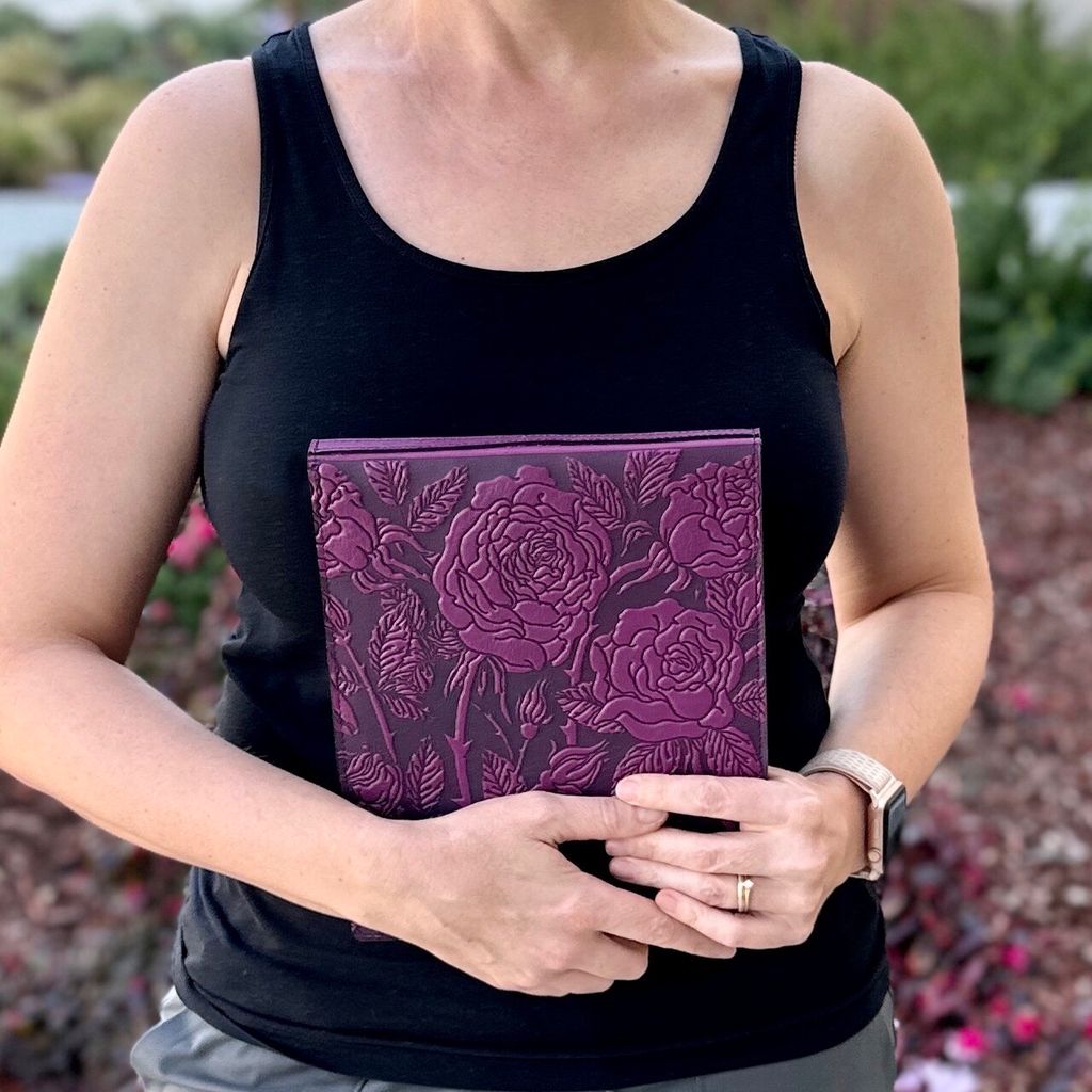 Oberon Design Leather Kindle Scribe Cover, Wild Rose in Orchid