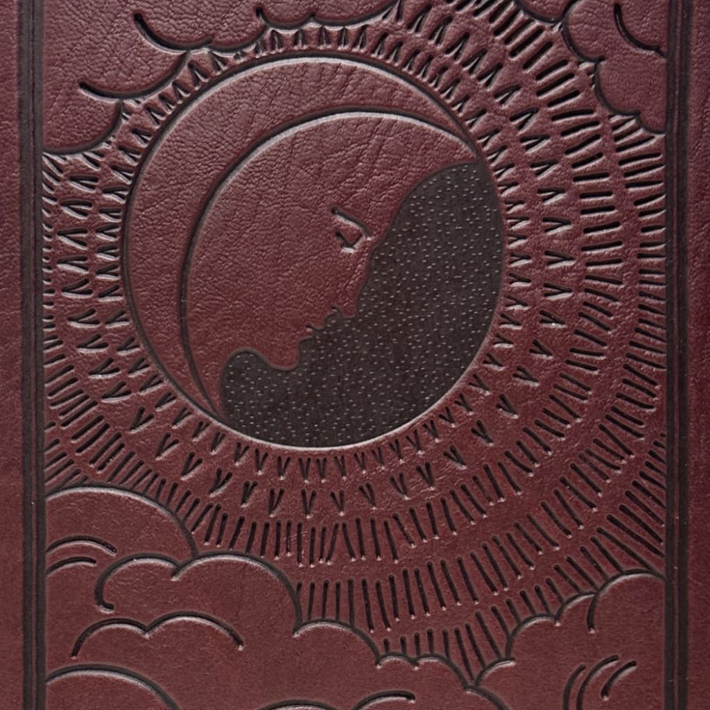 Leather Refillable Journal Notebook, Moon