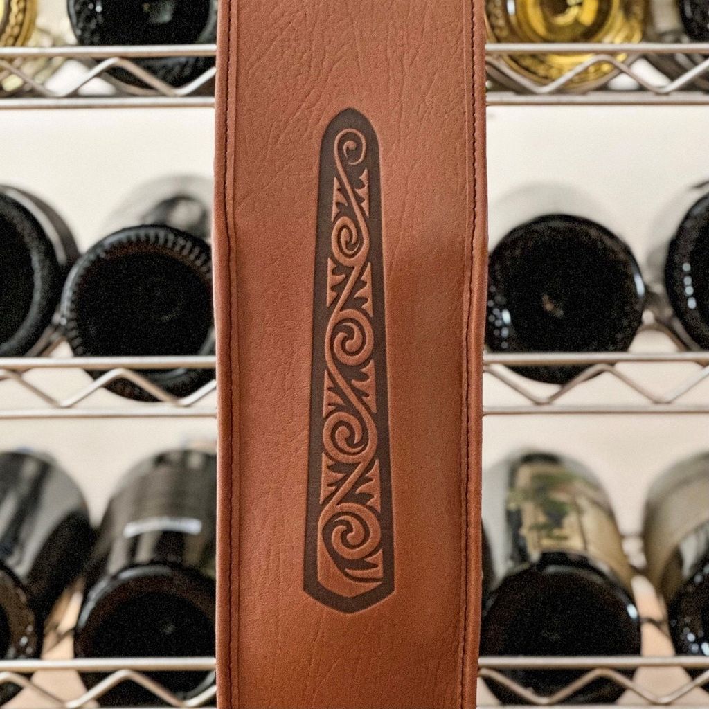 Oberon Design Wine Bottle Carrier Bag, Pacific Swirl, Navy