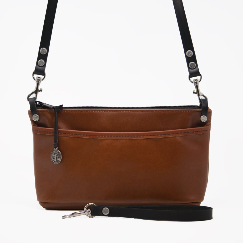 Oberon Design Leather Women's Crossbody Convertible Wristlet