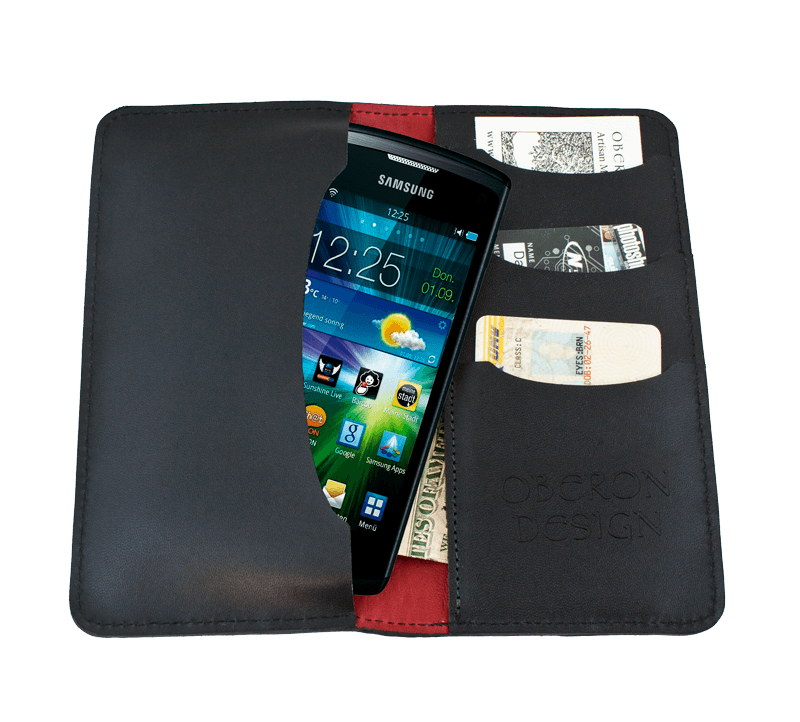 Oberon Design Small Leather Smartphone Wallet, Interior