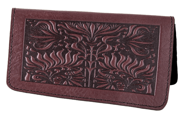 Oberon Design Small Leather Smartphone Wallet Case, Thistle